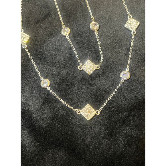 Vintage Matching Set - Rhinestone 36" Rhinestone Necklace AND Bracelet - Picture 8 of 9